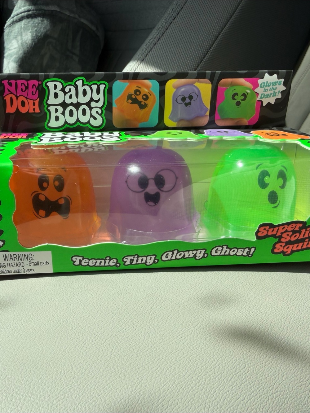 NeeDoh Baby Boos Glow Ghost Squishy Trio - Orange, Purple, Green